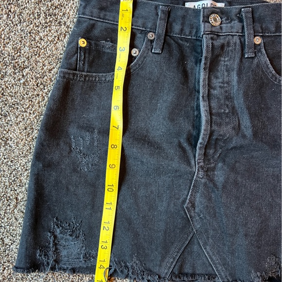 Distressed black denim AGOLDE mini skirt, size 25, high waisted - Picture 6 of 6